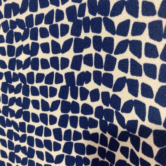 Ann Taylor 0P Blue and White Belted Dress with Front Decoration - Picture 3 of 4